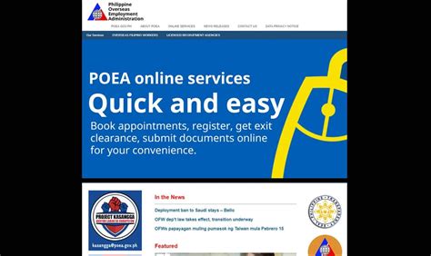 poea website www.poea.gov.ph|online services poea gov ph.